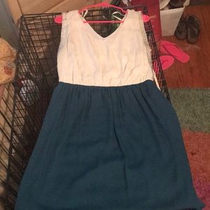 Francescas Dress Miami Large White and Green